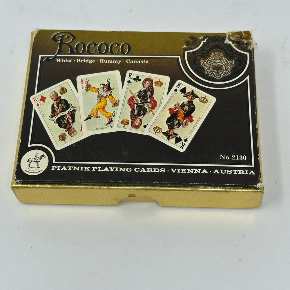 Vintage Rococo Piatnik Playing Cards Set Vienna Austria 2 Decks Bridge Q5